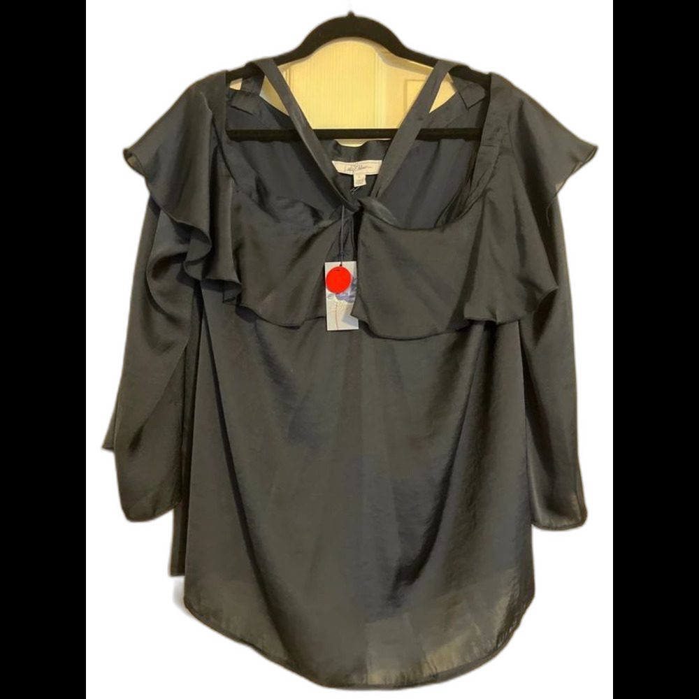 NWT Libby Edelman navy blouse Sz L
